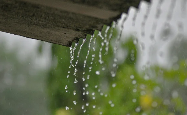 Rainwater harvesting from roof catchment for building.